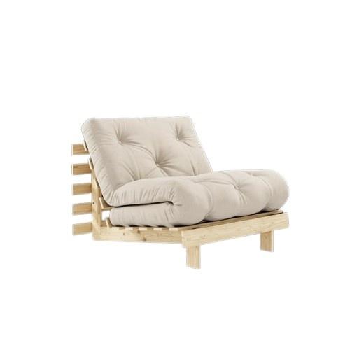 Divano Letto Karup Roots con Materasso 90x200 747 Beige/Grezzo