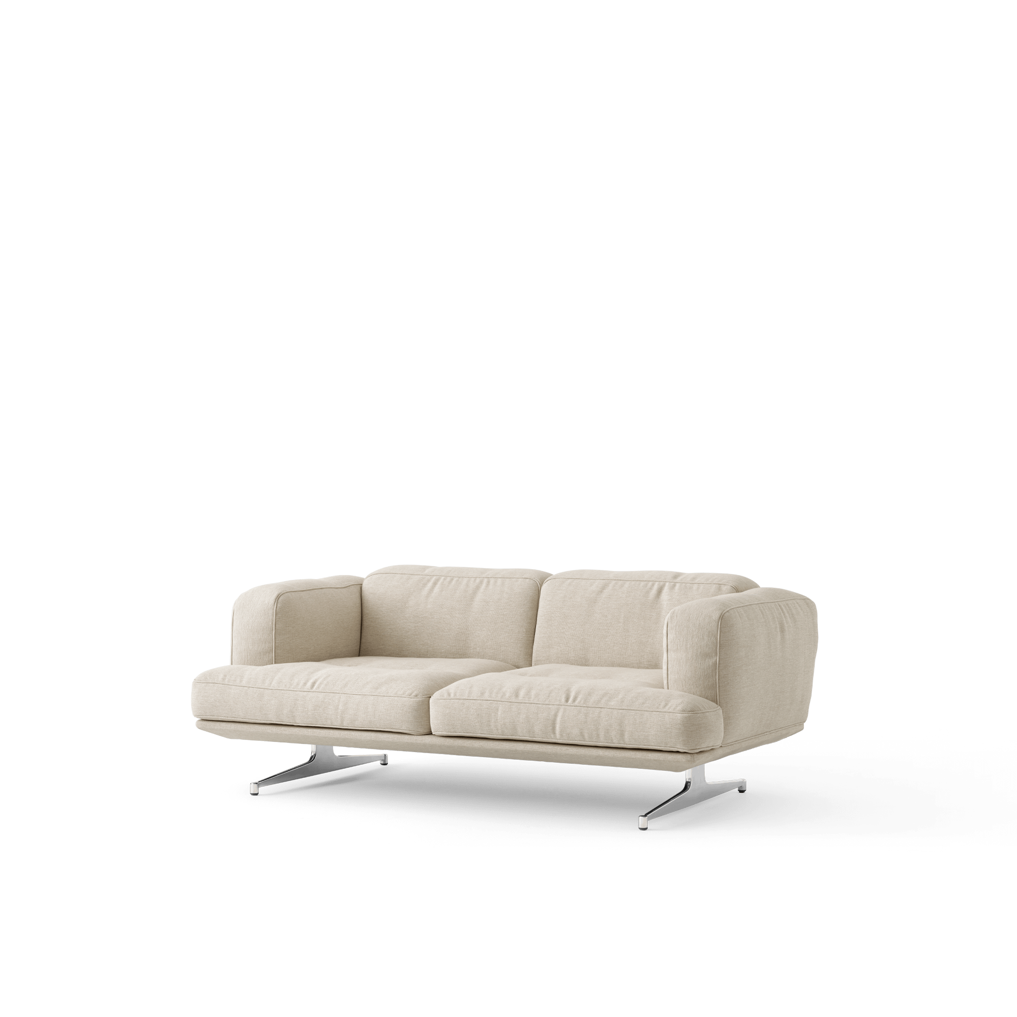 &Tradition Inland AV22 2-Seater Sofa Clay 0011/Polished Aluminum