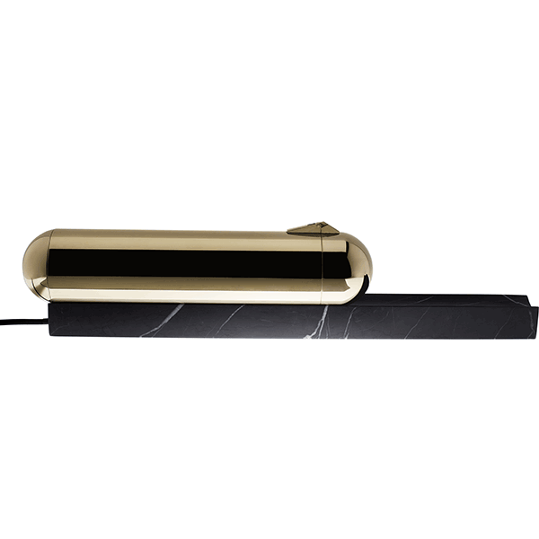 ISP Table Lamp Brass & Black Marble