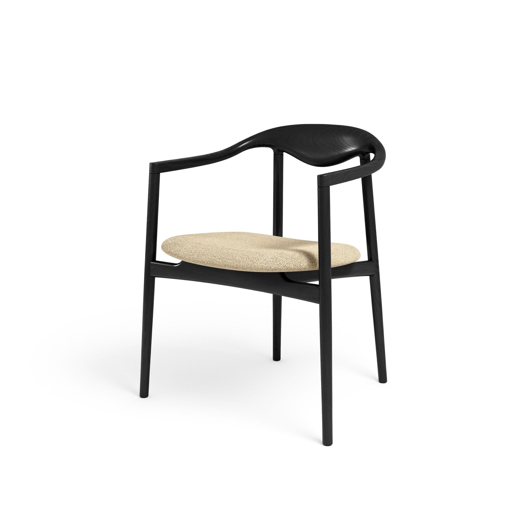 Brdr. Krüger Jari Chaise de Salle à Manger Bois de Frêne Laqué noir/Crème 0019