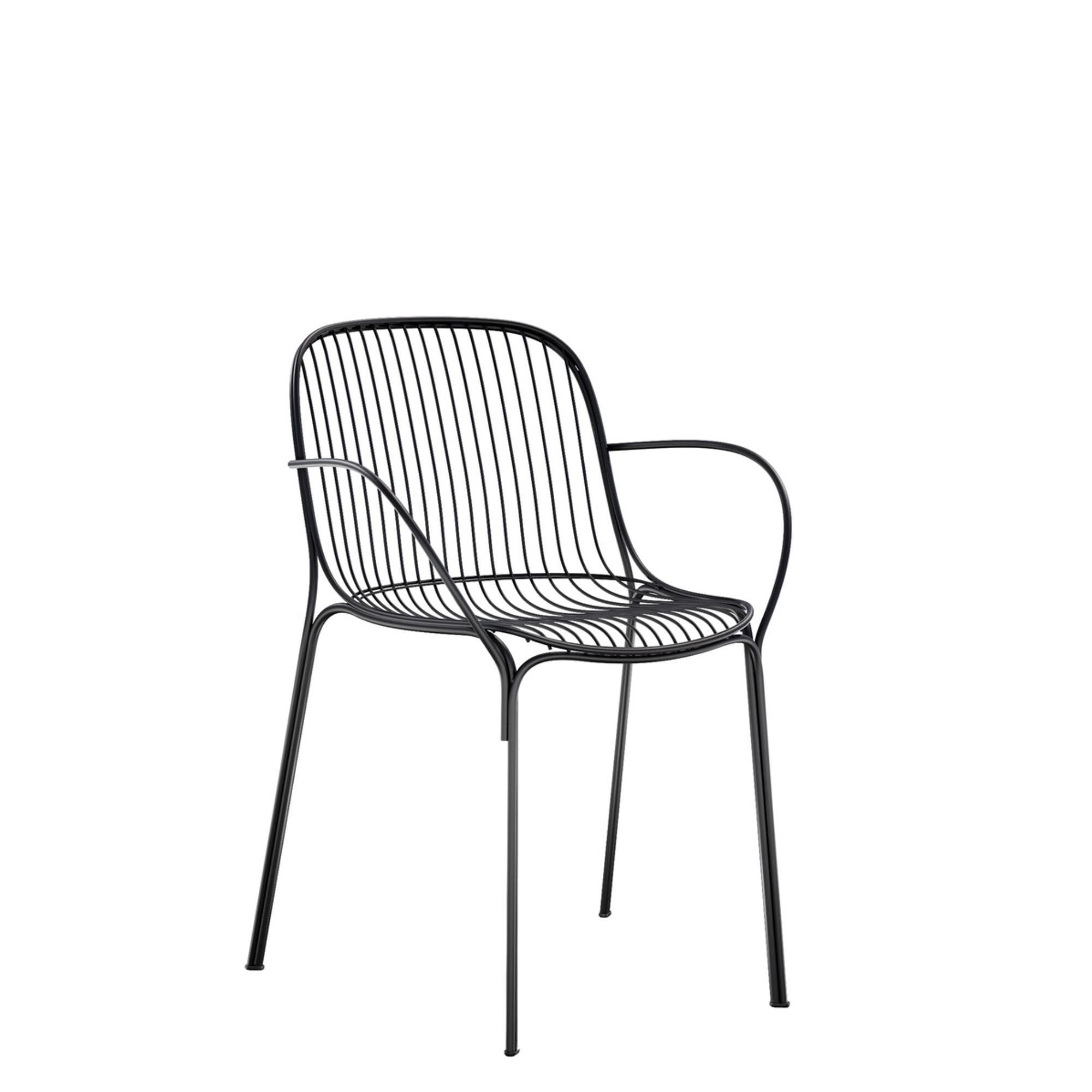 Kartell Hiray Dining Chair with Armrests Black