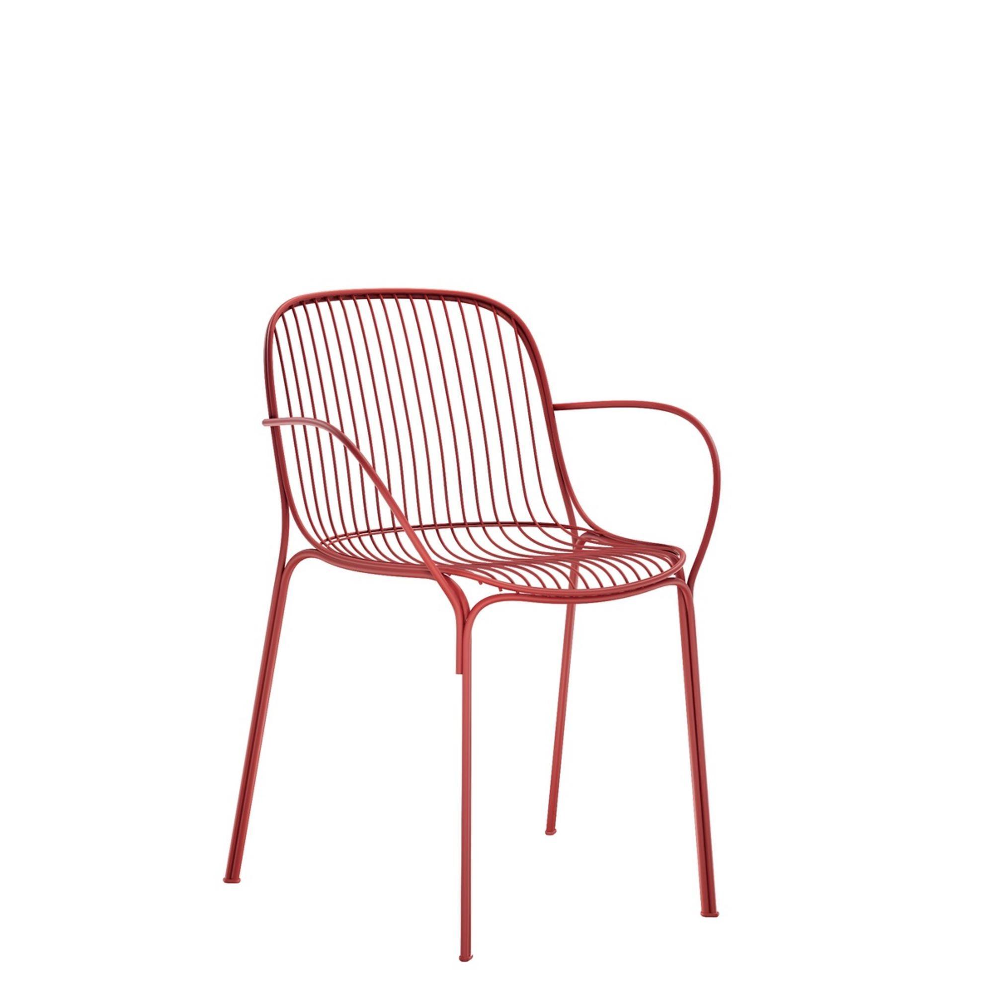 Kartell Hiray Dining Chair with Armrests Bordeaux