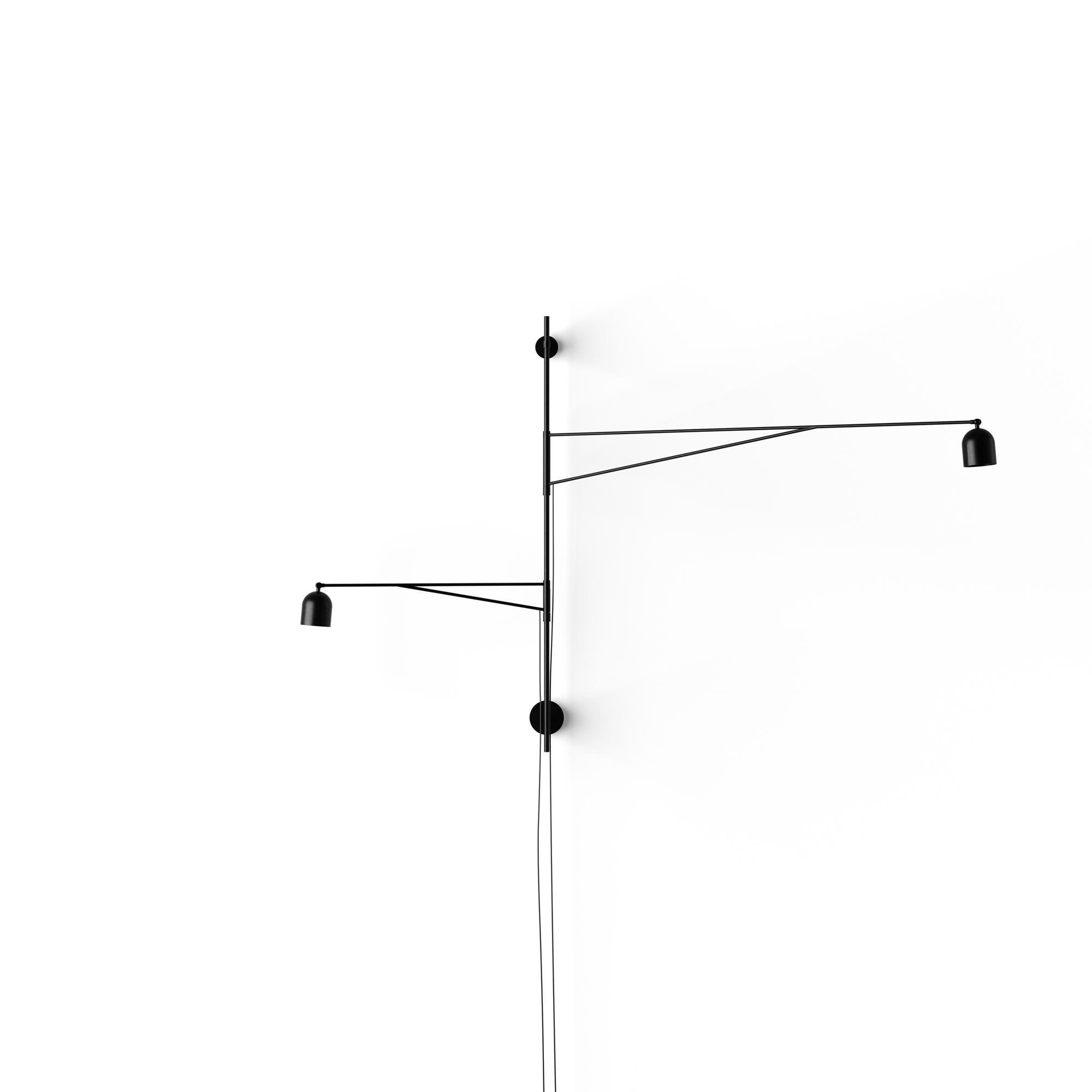 Karakter Awkward Light Short and Long Wall Lamp Black