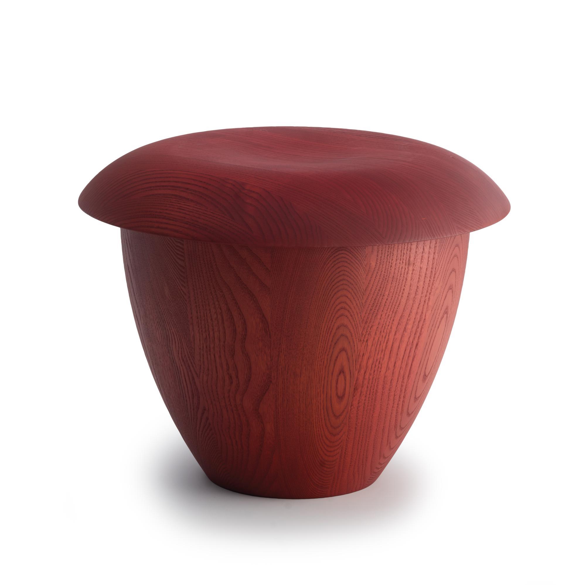 Sgabello Character Bon. Legno di Frassino Tinto Rosso