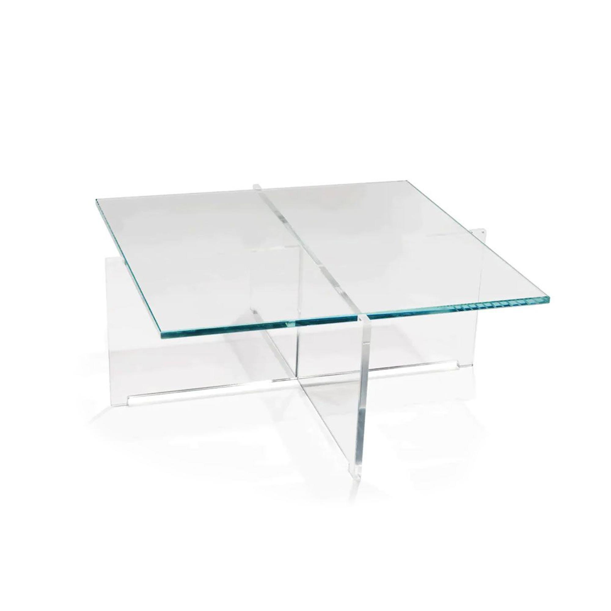 Karakter Cross Plex Coffee Table Clear