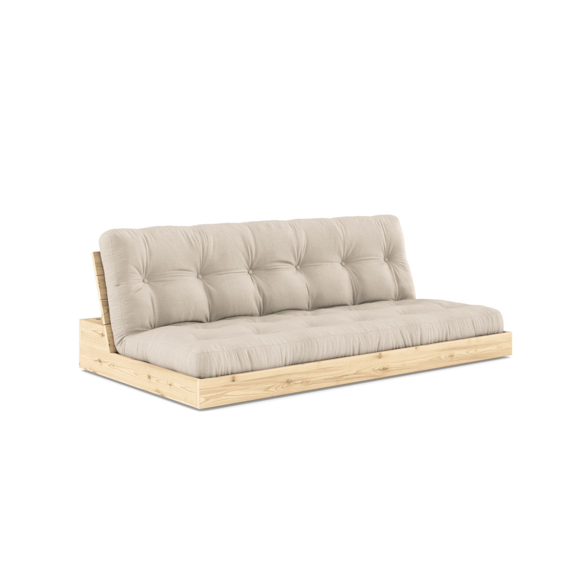 Divano Letto Karup Design Base con Materasso A 5 Strati Trasparente/ Beige