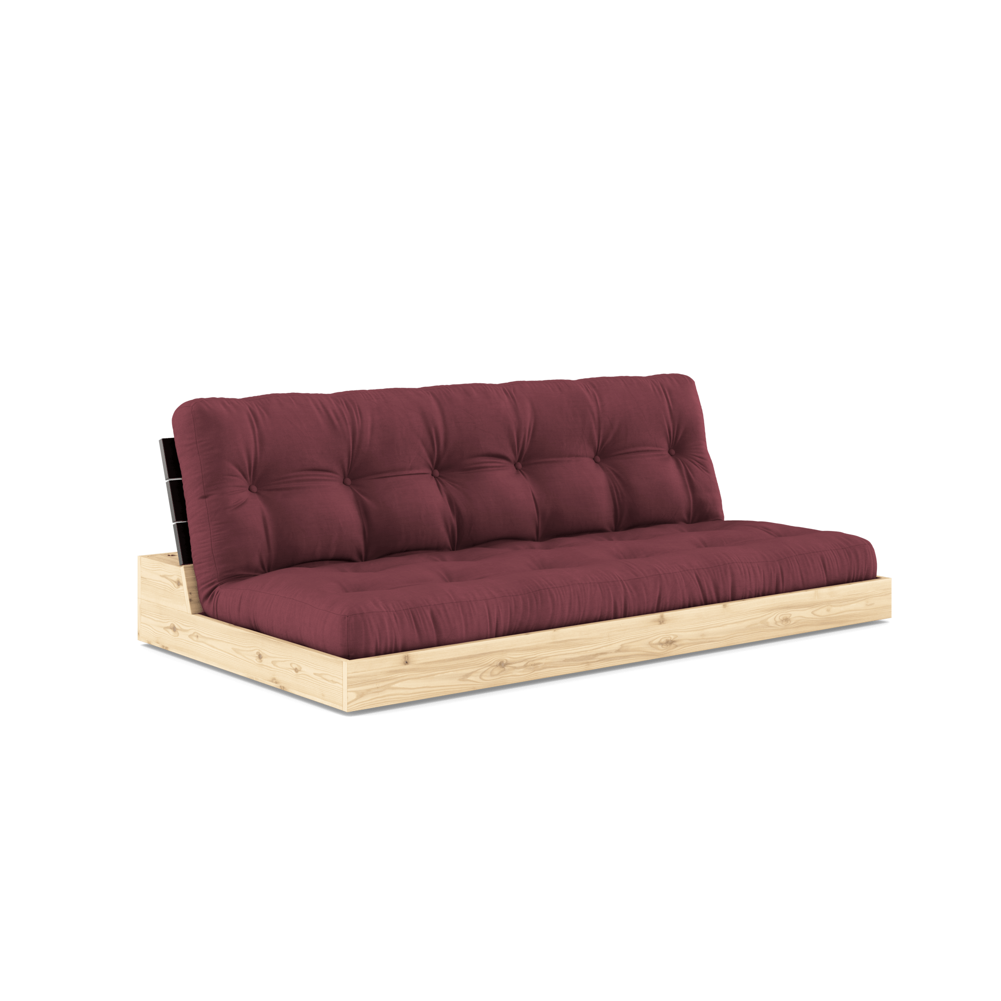 Karup Design Base Vuodesohva 5-kerroksisella Patjalla Black Night/Bordeaux