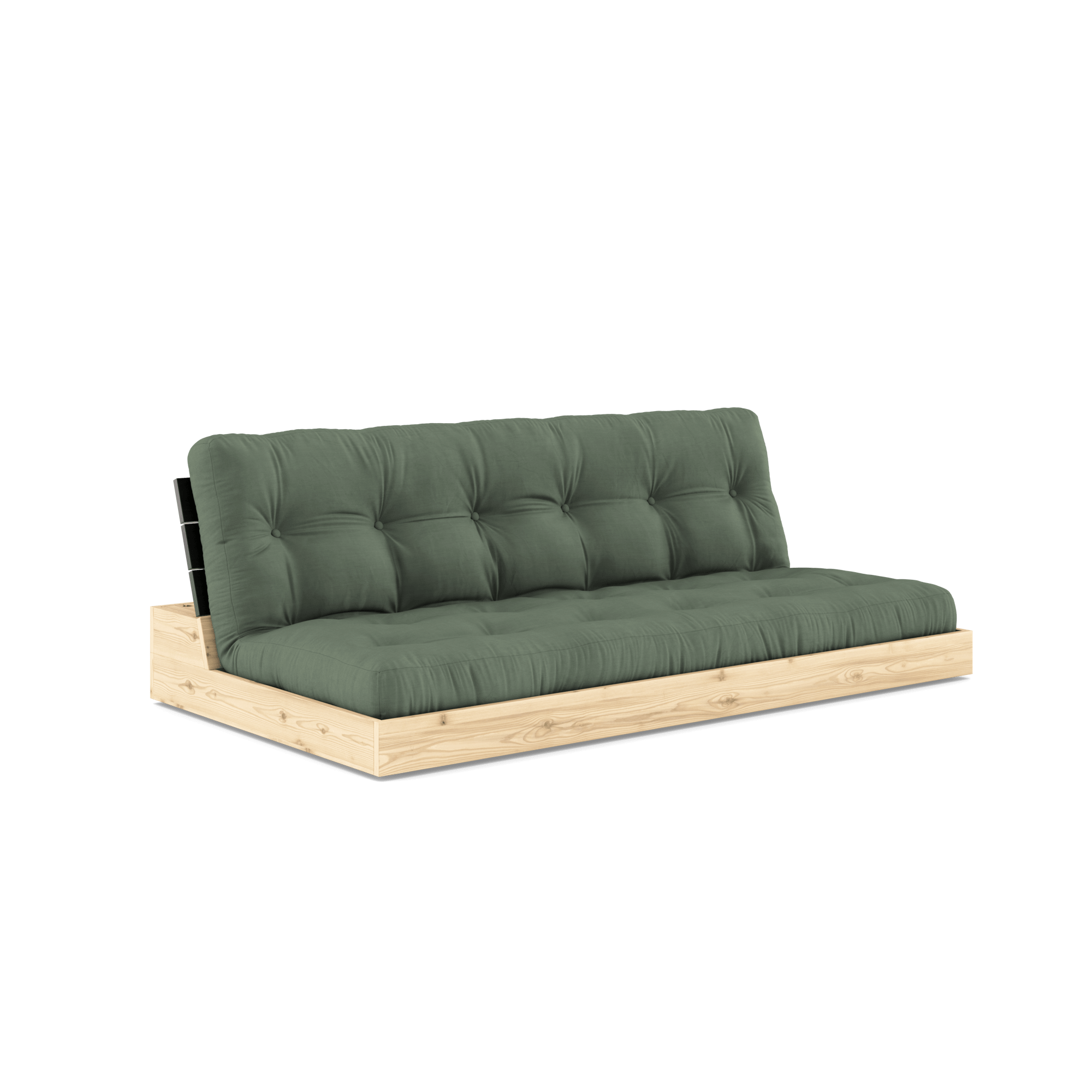 Karup Design Base Vuodesohva 5-kerroksisella Patjalla Black Night/Olive Green