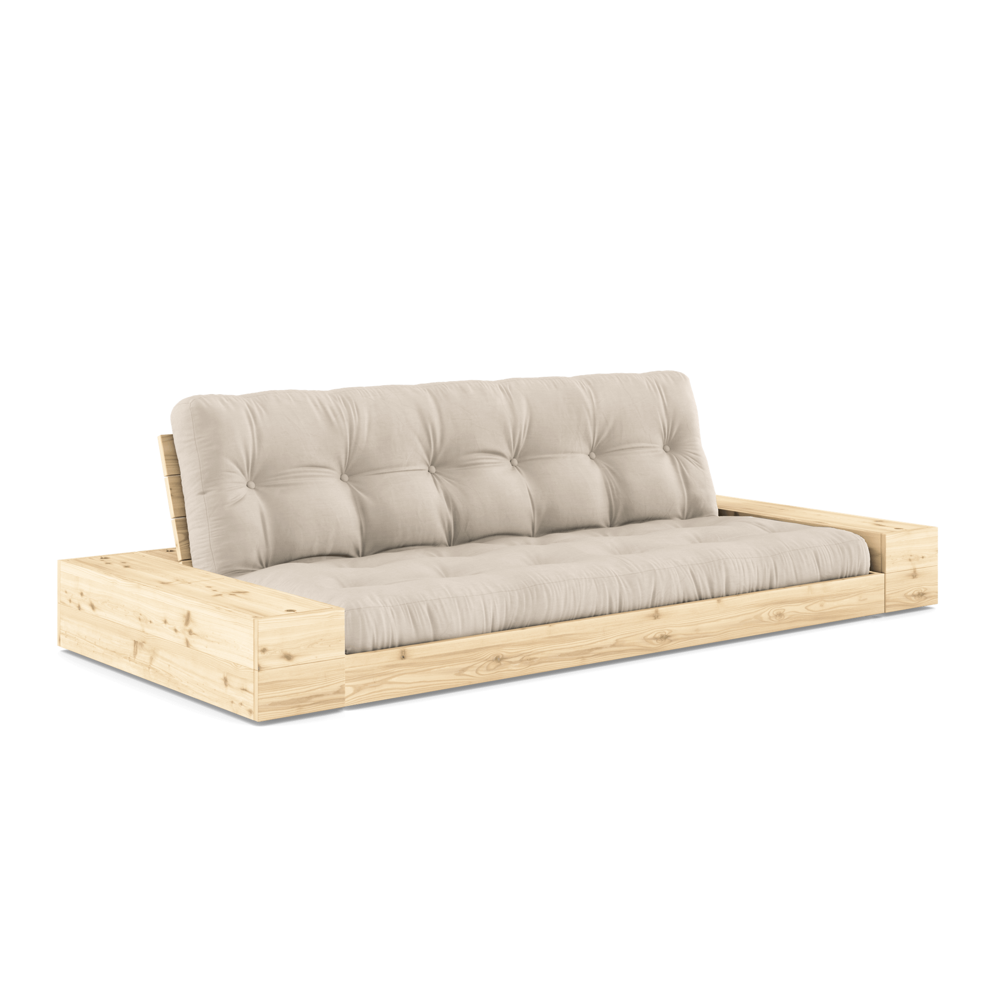 Karup Design Base Vuodesohva Sivulaatikolla Ja 5-kerroksisella Patjalla, Kirkas/beige