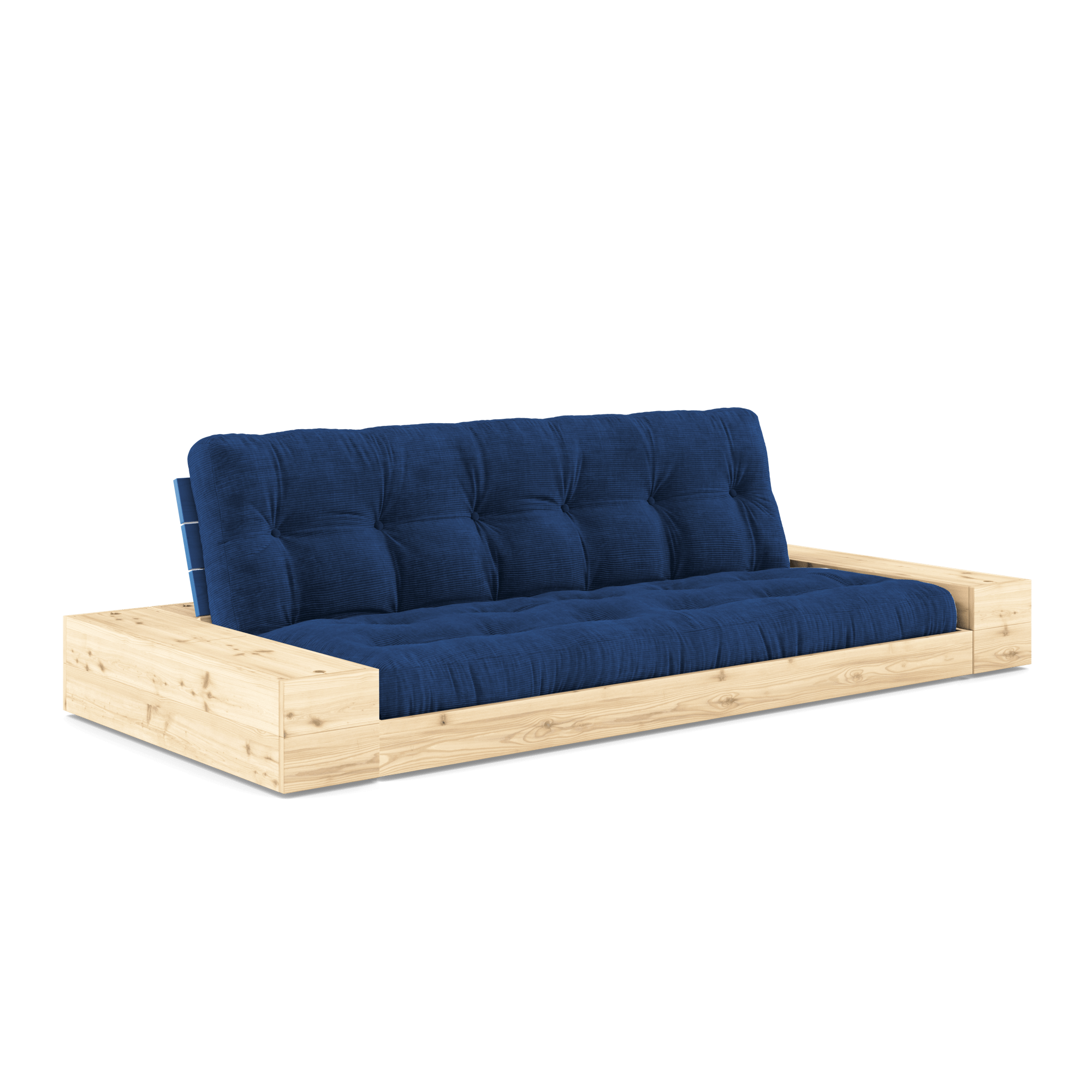 Karup Design Lampensockel Schlafsofa mit Seitenkasten und 5-lagiger Matratze Kobaltblau/Königsblau