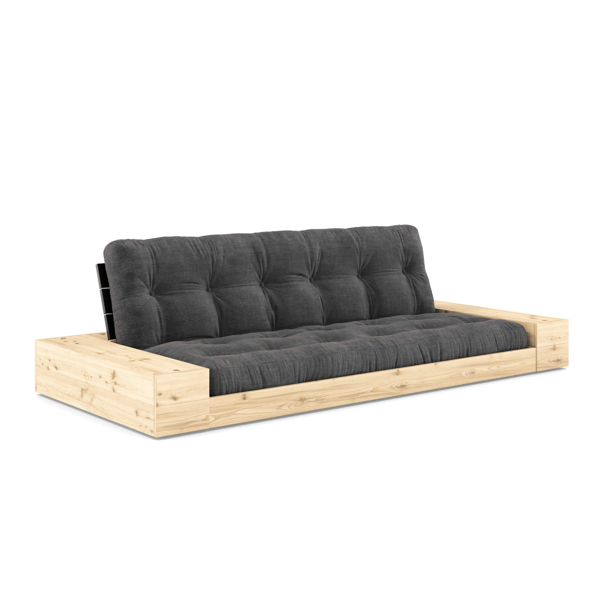 Karup Design Base Vuodesohva Sivulaatikolla Ja 5-kerroksisella Patjalla Black Night/Kul