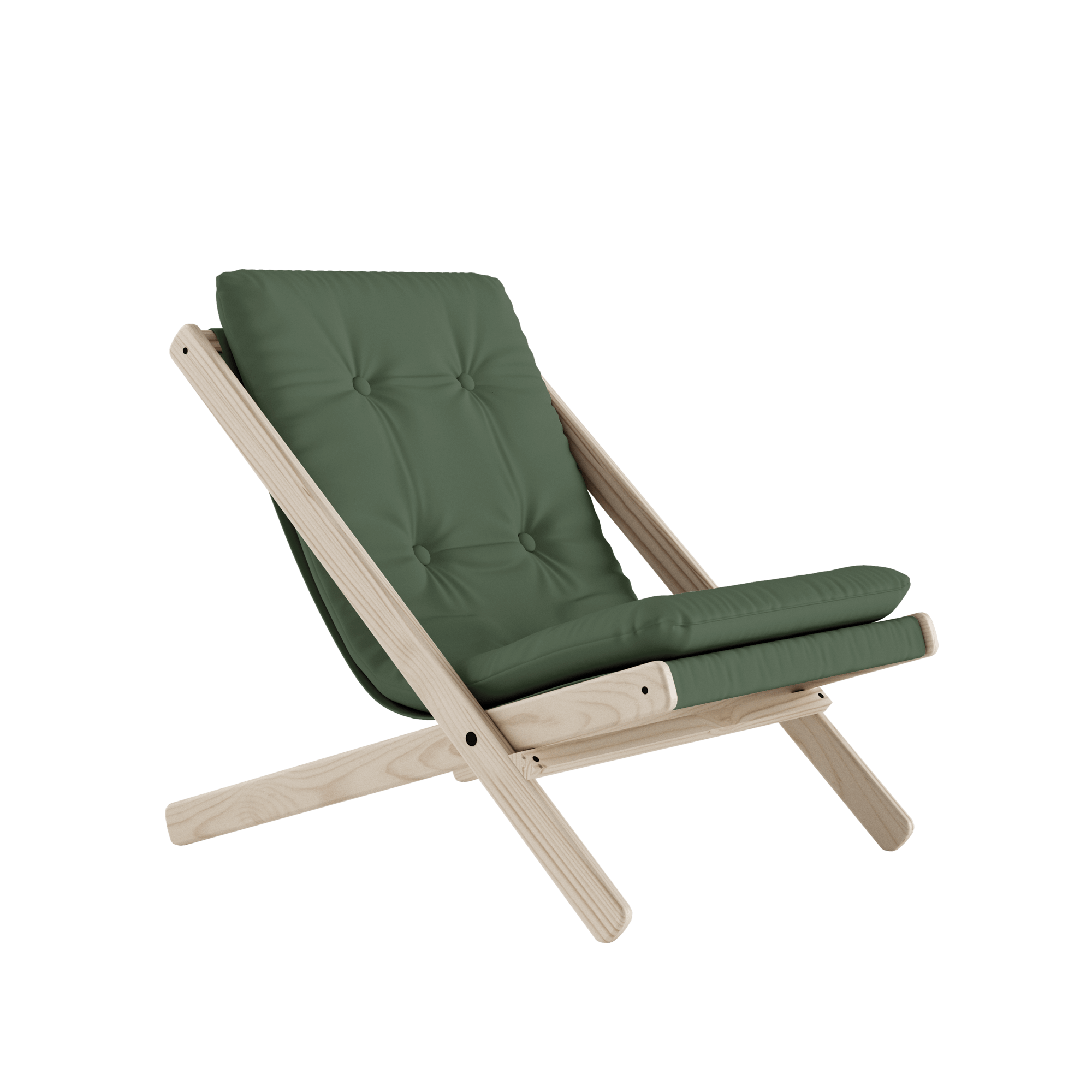 Karup Design Boogie Armchair M. Mattress 756 Olive Green/Raw Beech