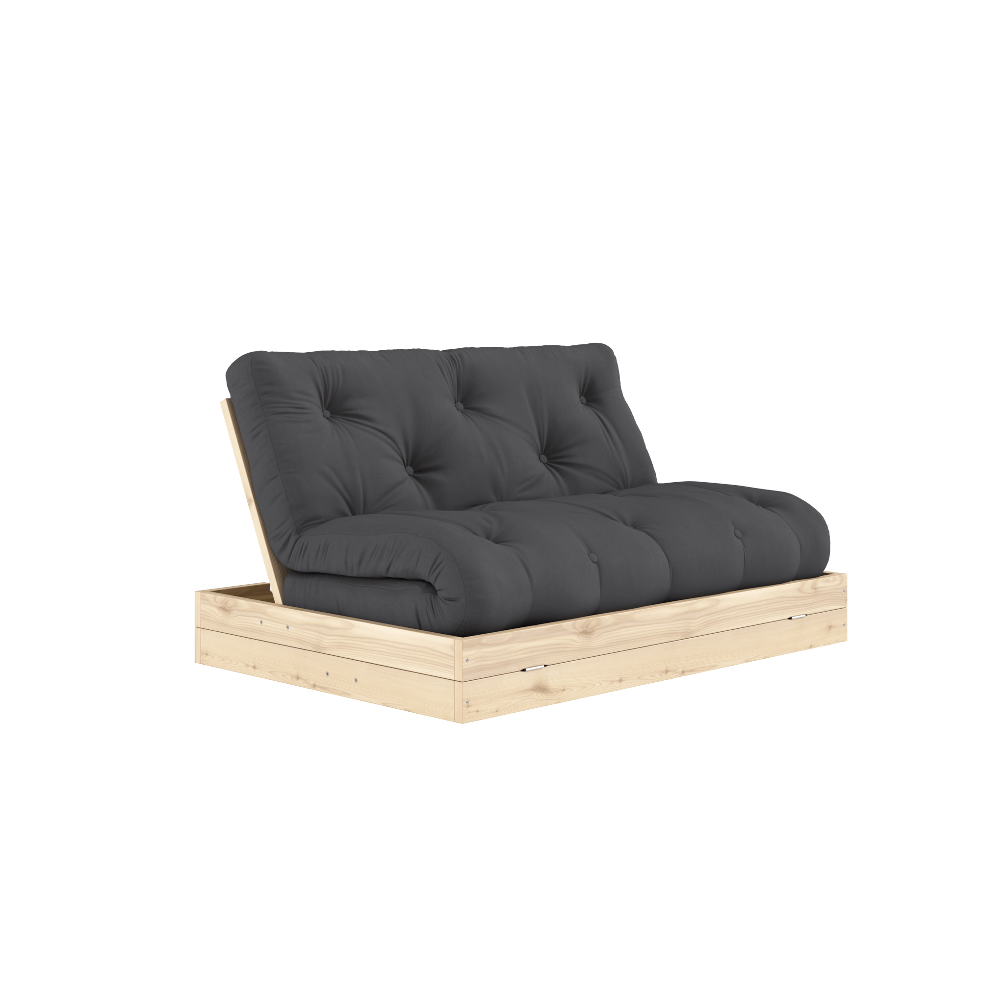 Karup Design Flip Sofa Bed With Mattress 140x200 Dark Grey/Clear Lacquered