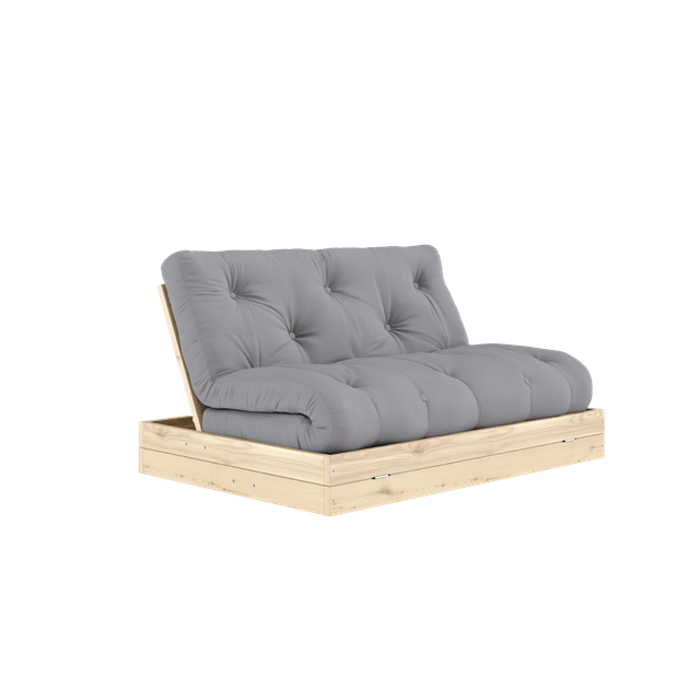 Karup Design Sovesofa med madrass, 140×200, Grå/klarlakkert