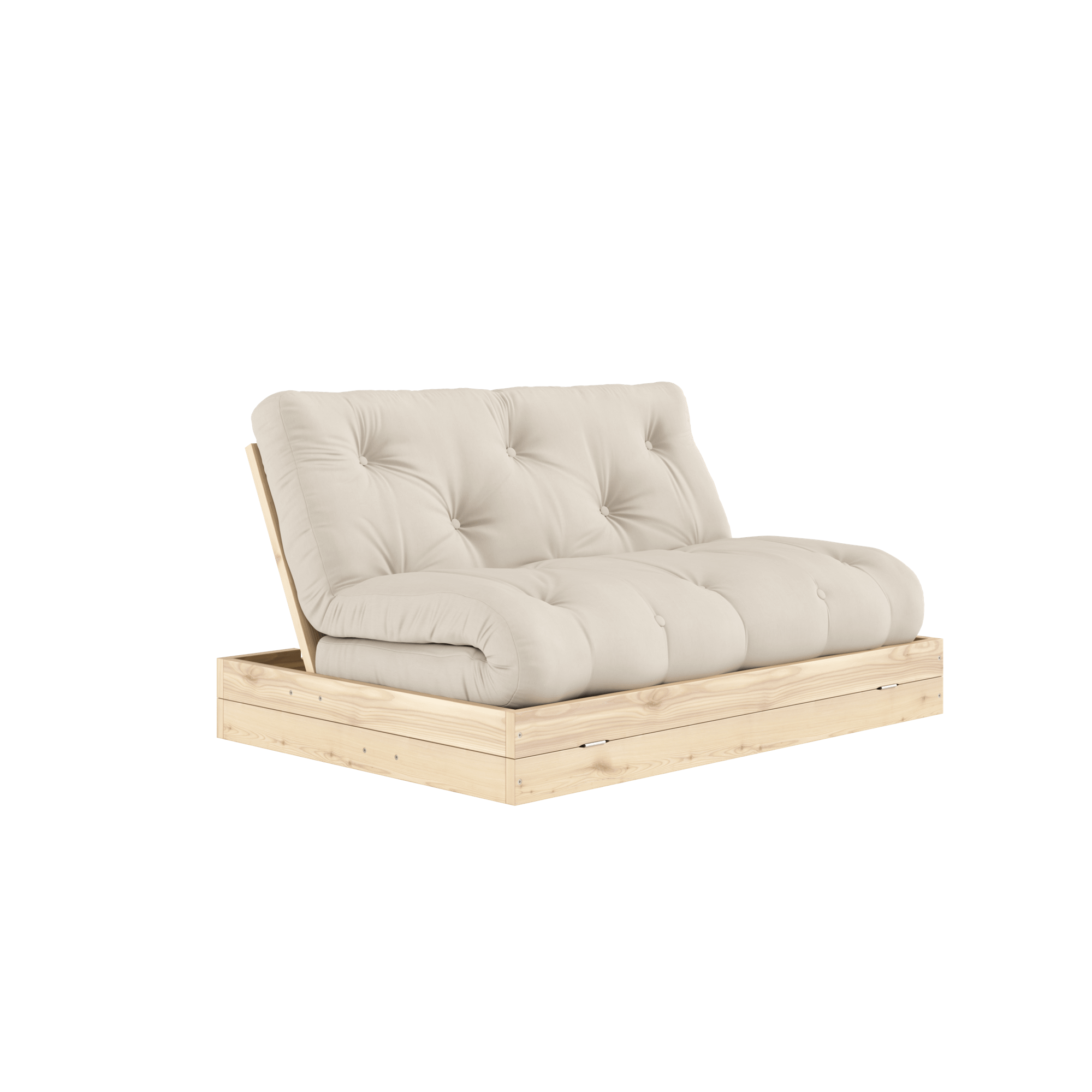 Karup Design Flip Sofa Bed With Mattress 140x200 Beige/ Clear Lacquered