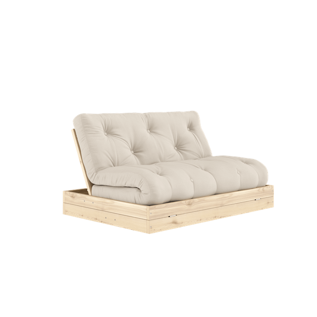 Karup Design Sovesofa med madrass, 140×200, Beige/klarlakkert