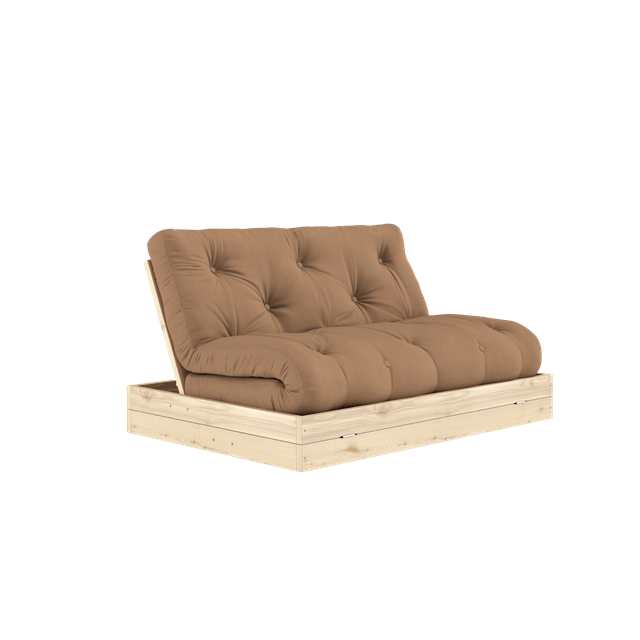 Karup Design Sovesofa med madrass, 140×200, mokka/klar lakk