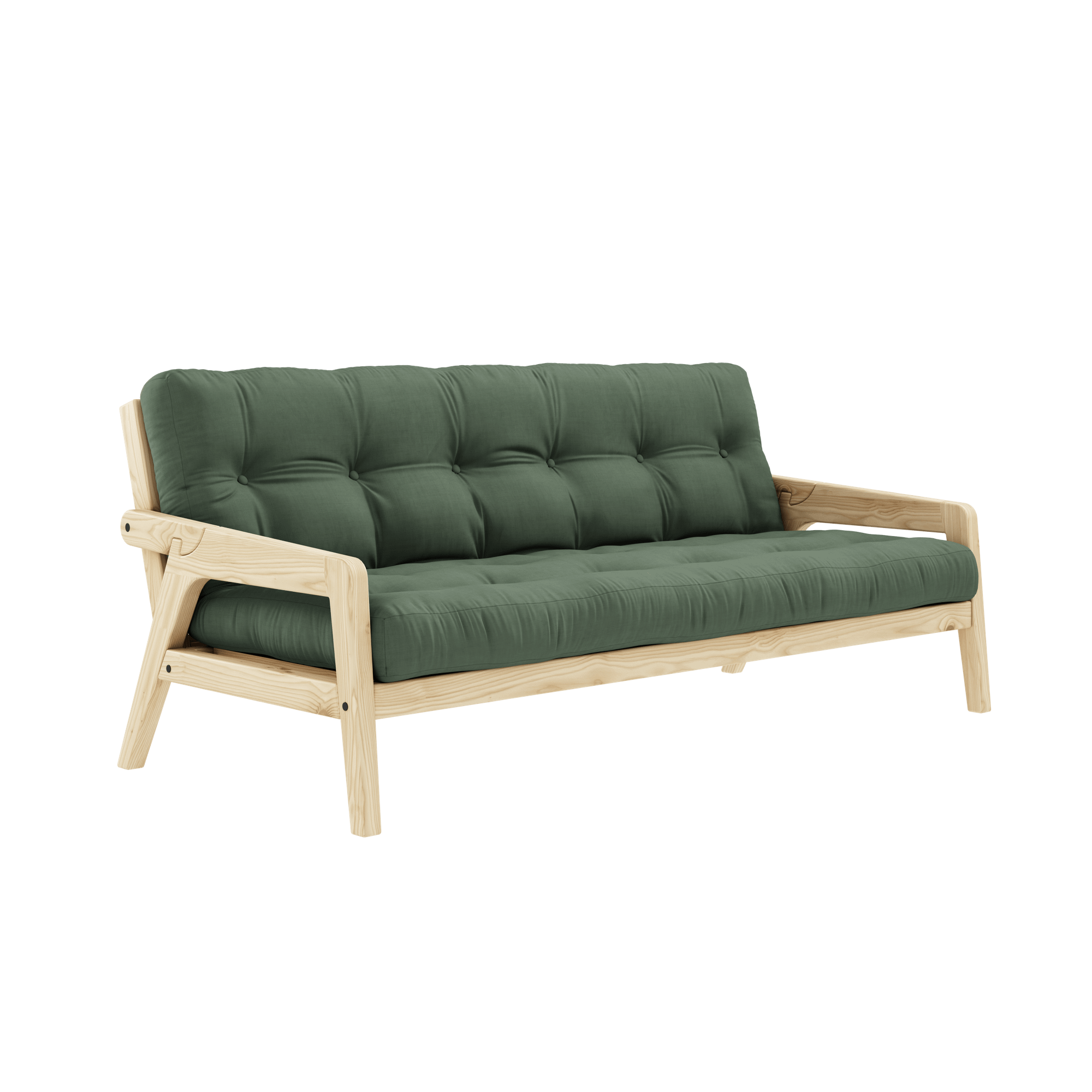 Karup Design Grab Sofa M. 5-kerroksinen patja 756 oliivinvihreä/kirkas lakattu