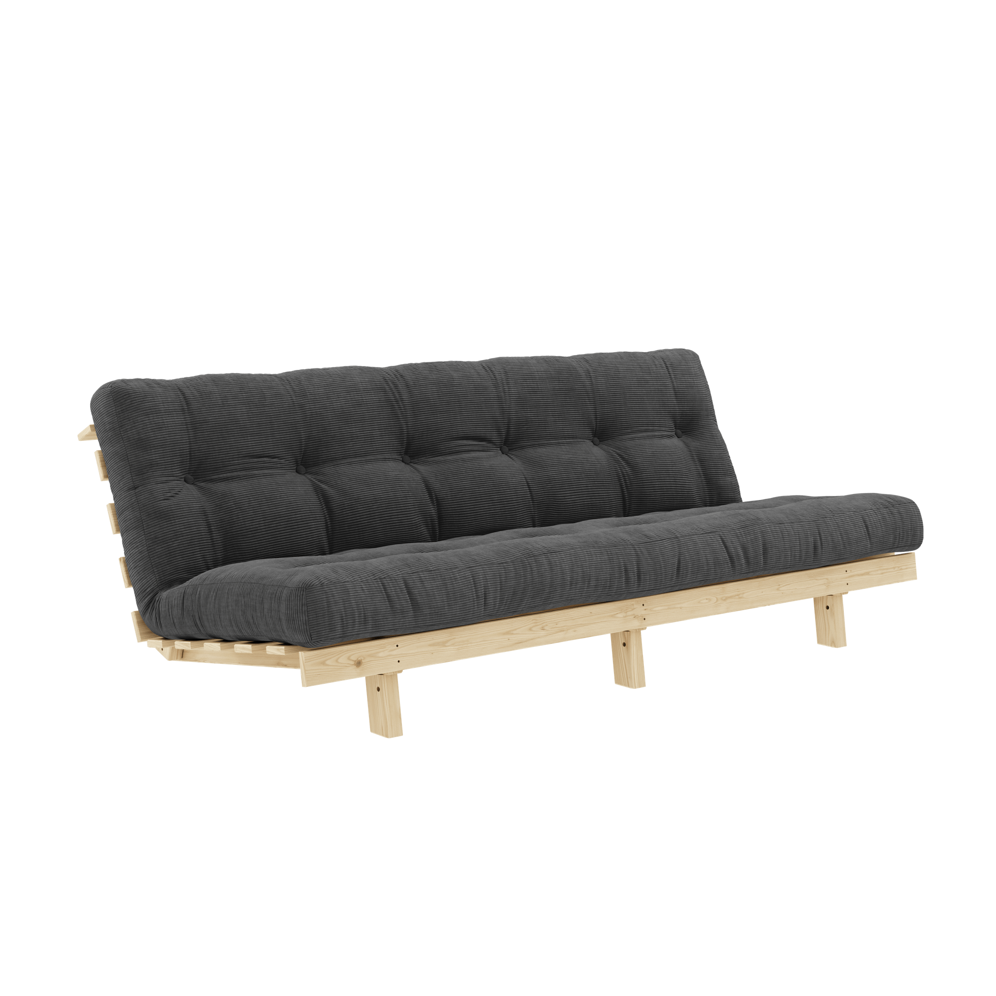 Sofa Karup Design Lean Sofa Z Materacem Alpha 130x200 Węgiel/Surowy