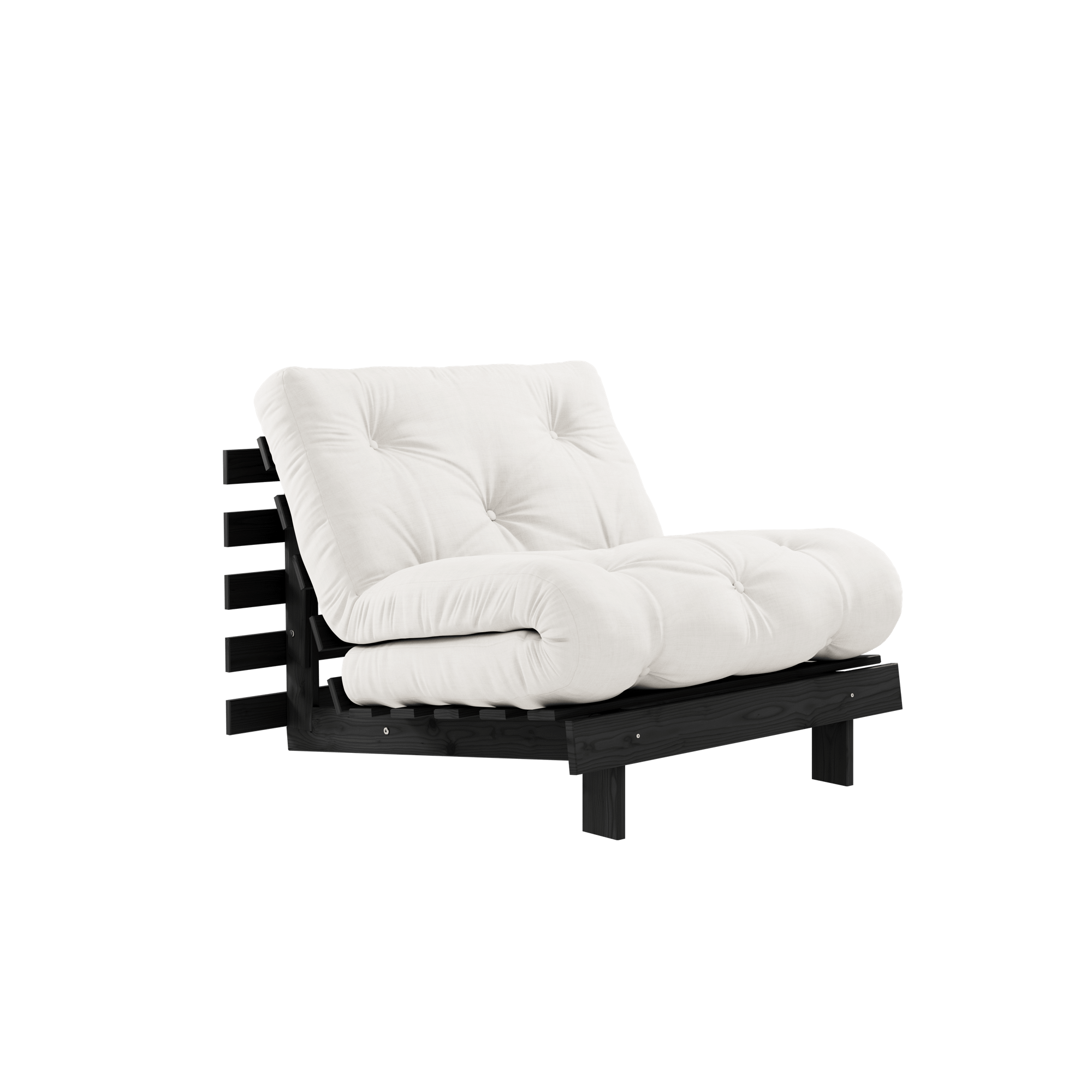 Karup Design Roots Sofa Rozkładana z Materacem 90x200 Czarna Nocna/Naturalna