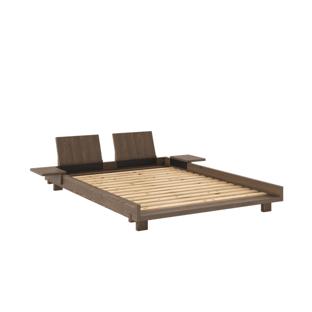 Karup Design Social Sengeramme med 2 Ryggstøtter og Sidebord 140×200 Johannesbrunt