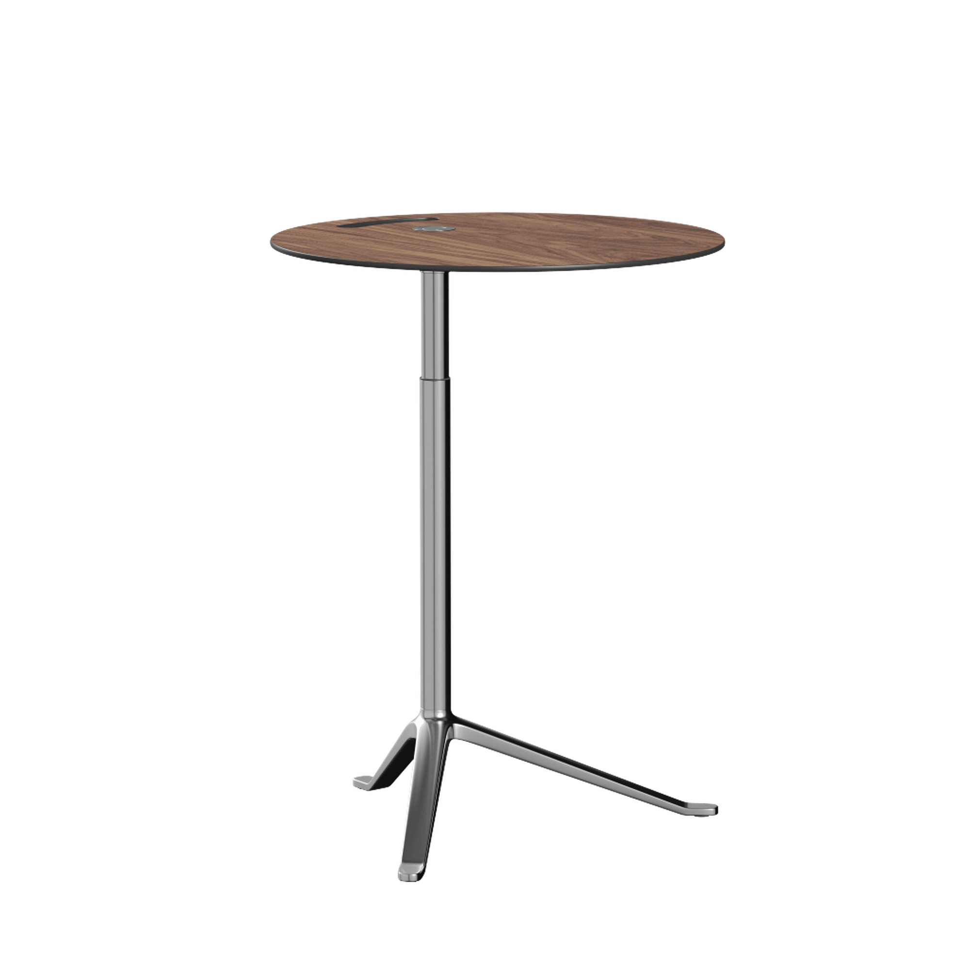 Stolik boczny Fritz Hansen Little Friend KS11 z regulacją Wysokość , Orzech włoski/ polerowane Aluminiowy