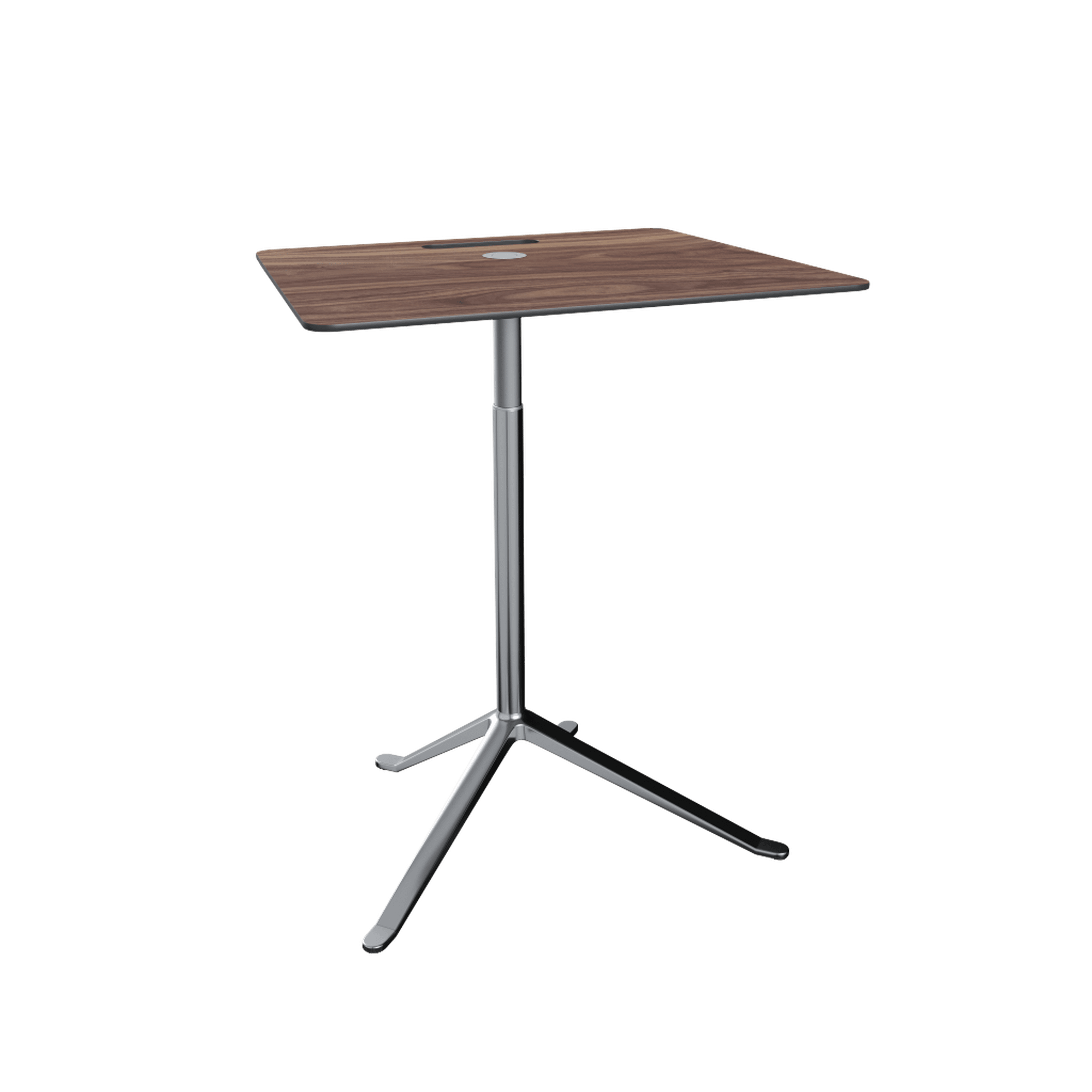 Stolik boczny Fritz Hansen Little Friend KS13 z regulacją Wysokość , Orzech włoski/ polerowane Aluminiowy