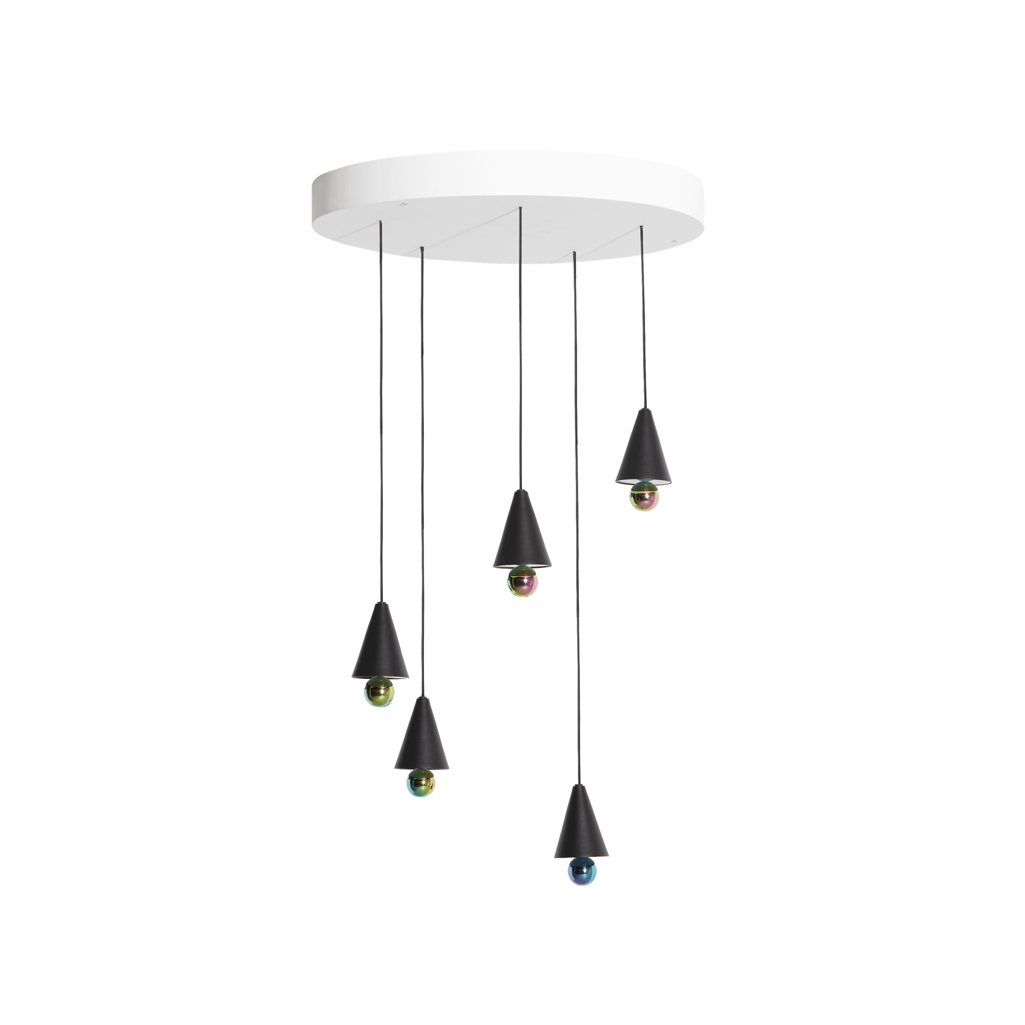 Petite Friture CHERRY LED Pendant System Round 5 Pcs. Extra Small Black