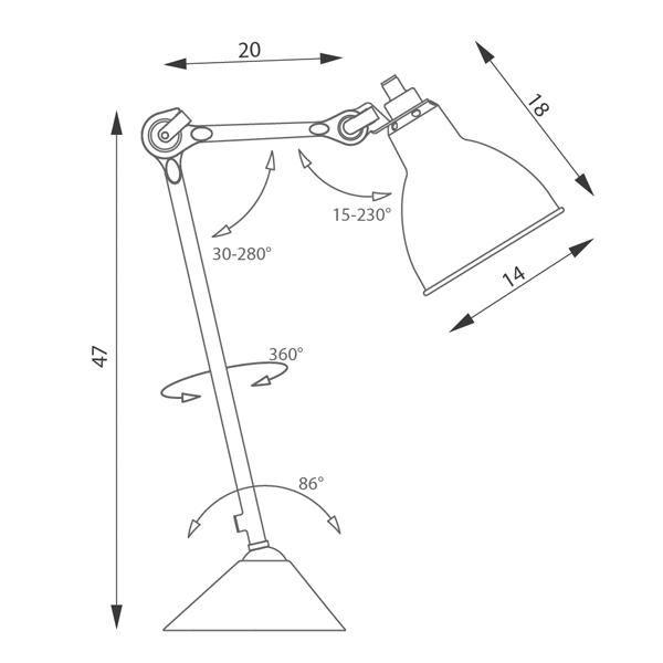 Lampe Gras N205 Stregtegning