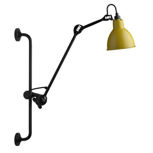 Lampe Gras N210 Wall Lamp Mat Black & Mat Yellow