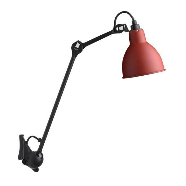 Lampe Gras N222 Applique Nero Opaco E Rosso Opaco