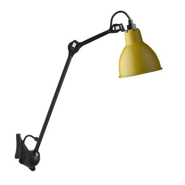 Lampe Gras N222 Wandleuchte Matt Schwarz & Matt Gelb