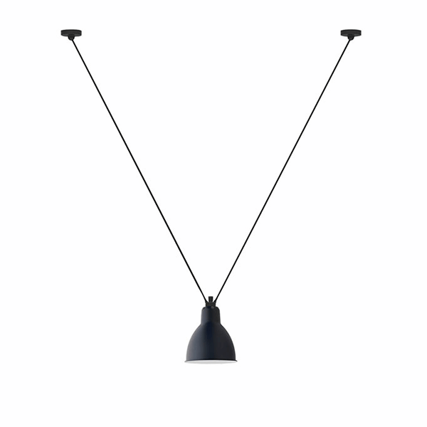 Lampe Gras N323 Hanglamp Blauw Rond