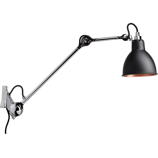 Lampe Gras N222 Væglampe Krom & Mat Sort/Kobber