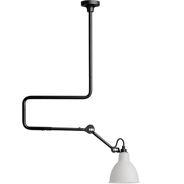 Lampe Gras N312 Lampa sufitowa Czarna Matowa i Szkło Opalowe