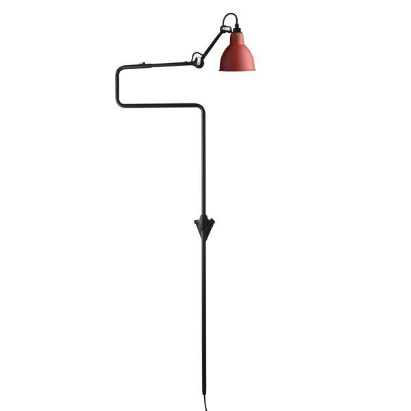 Lampe Gras N217 Vegglampe Matt Sort & Matt Rød