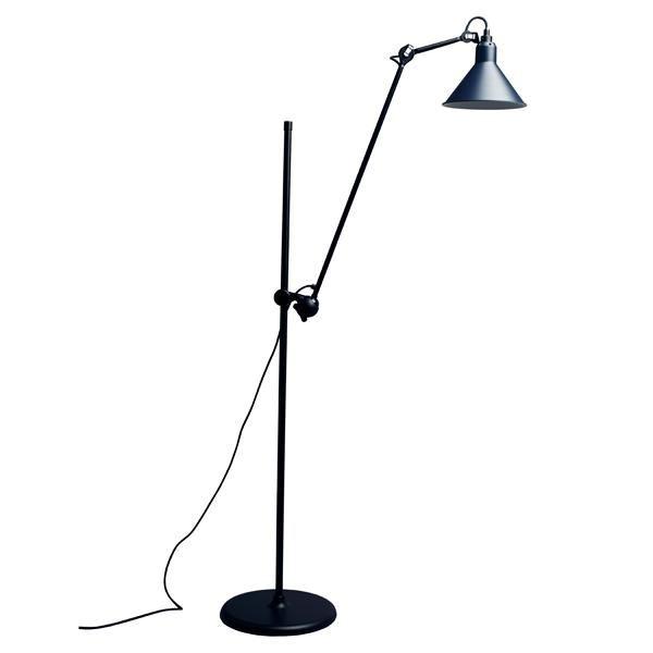 Lampe Gras N215 Floor Lamp Mat Black & Mat Blue