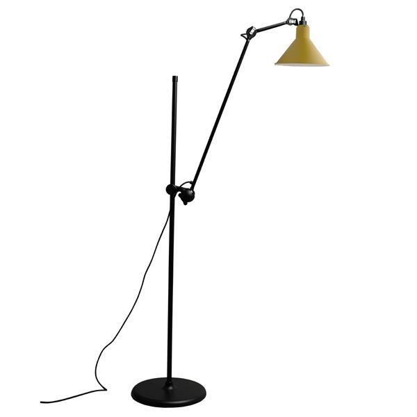 Lampe Gras N215 Lámpara de Pie Negro mate/Amarillo Mate