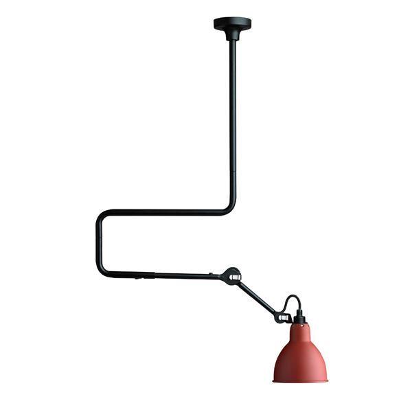 Lampe Gras N312 Plafoniera Nero Opaco E Rosso