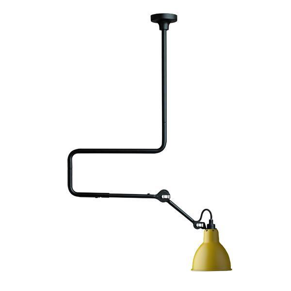 Lampe Gras N312 Taklampa Matt Svart & Gul