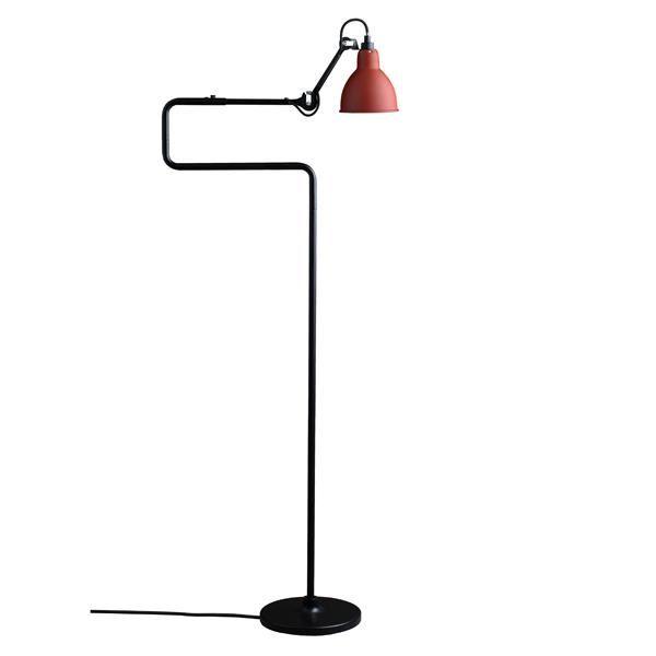 Lampe Gras N411 Vloerlamp Mat Zwart & Mat Rood