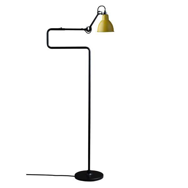 Lampe Gras N411 Vloerlamp Mat Zwart & Mat Geel