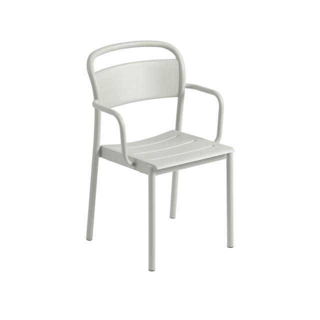 Billede af Muuto Linear Steel Spisebordsstol med Armlæn Grå