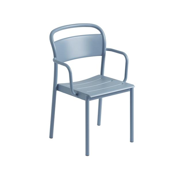 Billede af Muuto Linear Steel Spisebordsstol med Armlæn Pale Blue