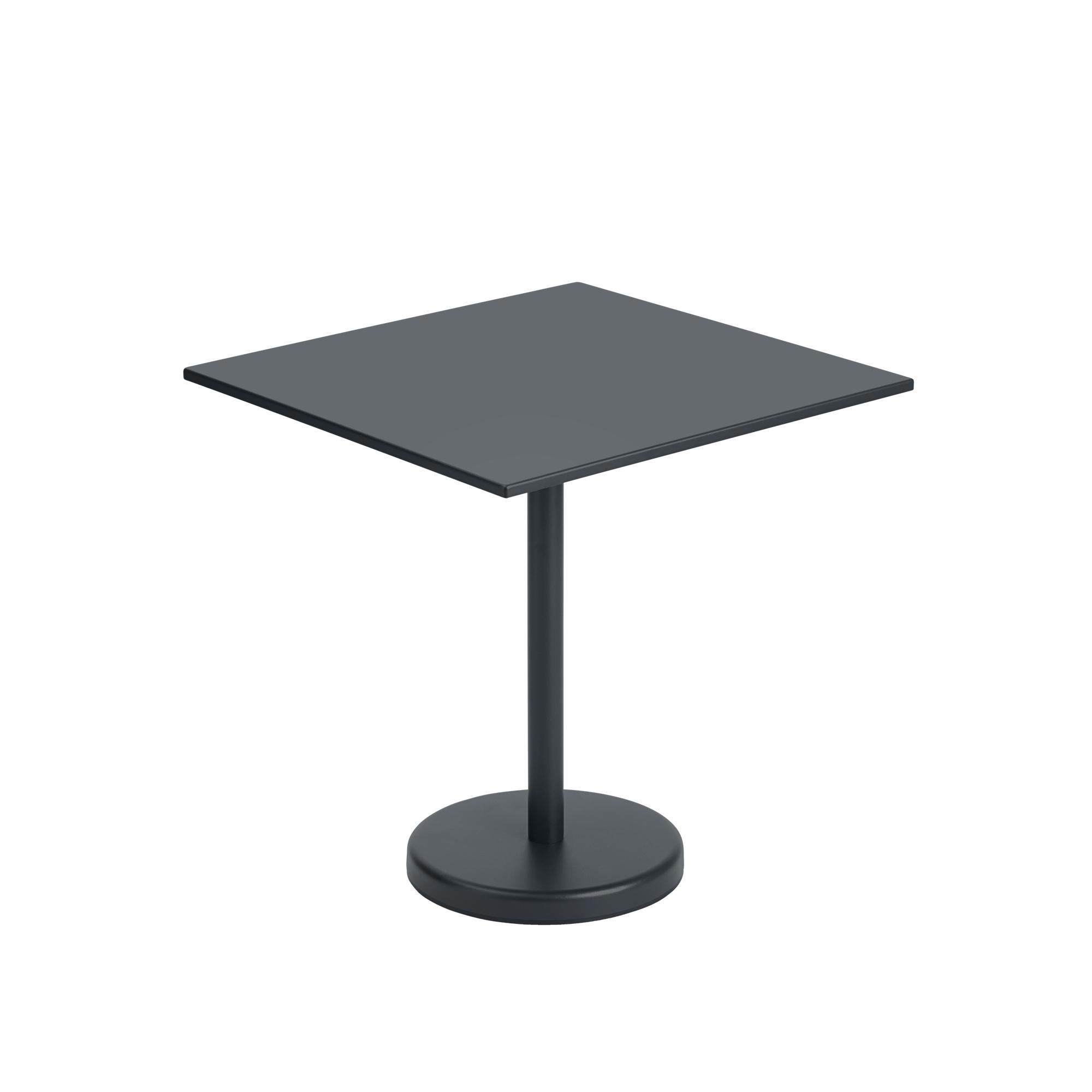 Muuto Linear Steel Café Puutarhapöytä Musta 70 X 70 cm