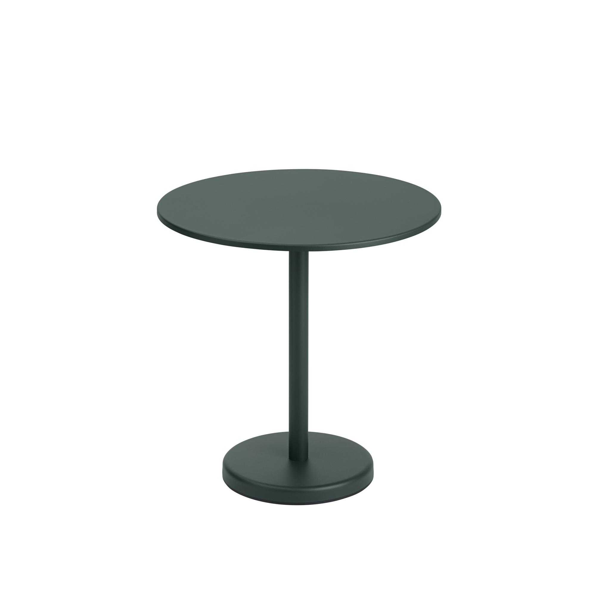 Muuto Linear Steel Café Garden Table Dark Green Ø70