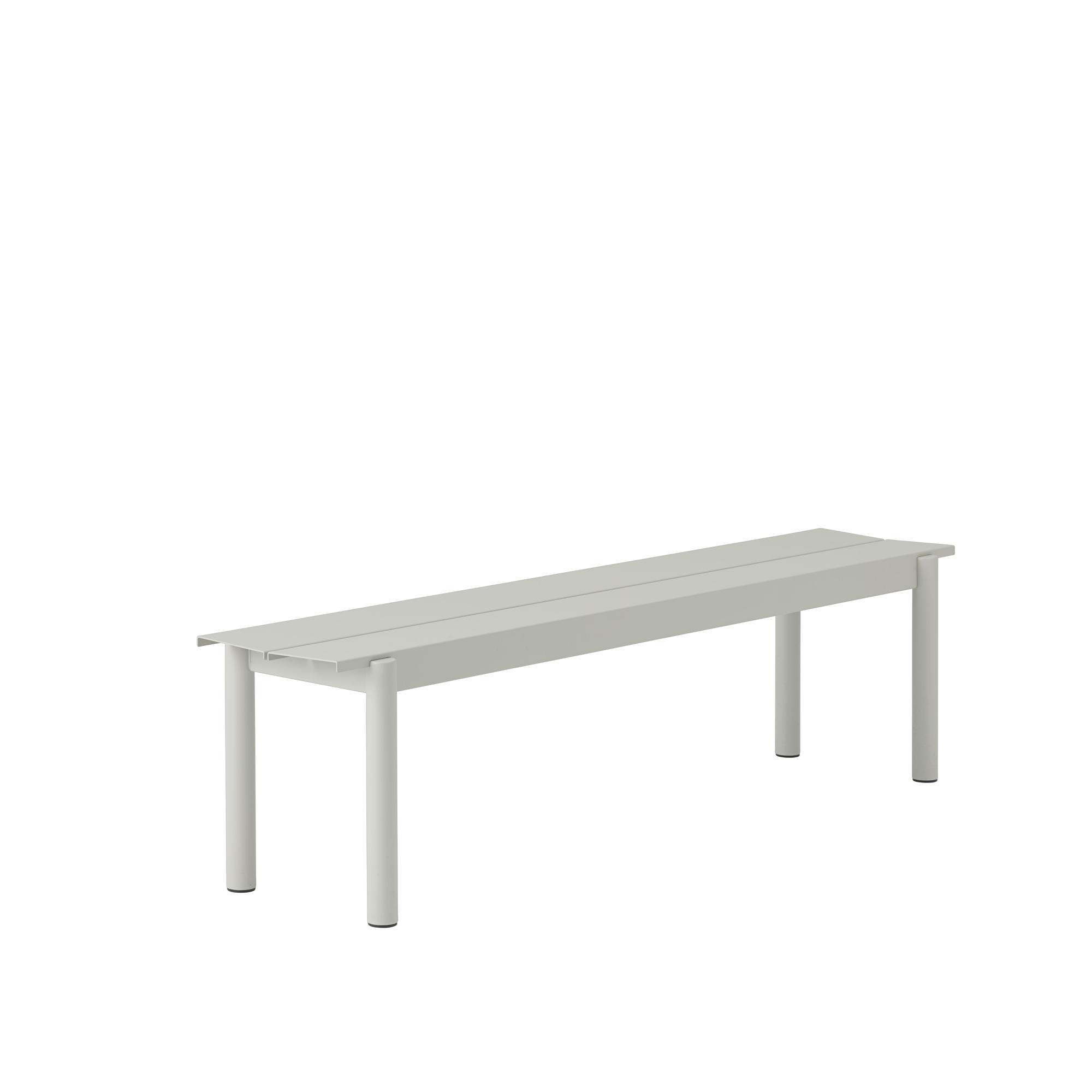 Banco Muuto Lineal Acero 170 X 34 cm Gris