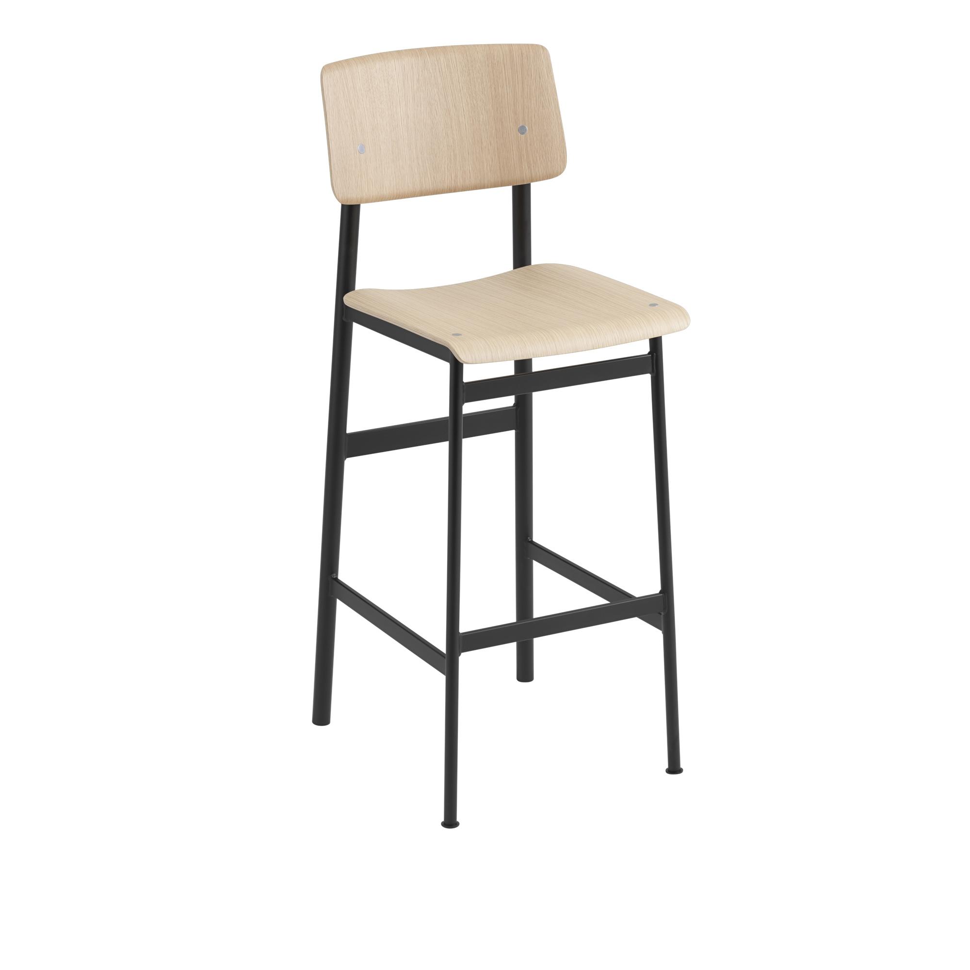 Muuto Loft Bar Stool Oak/Black H108.5