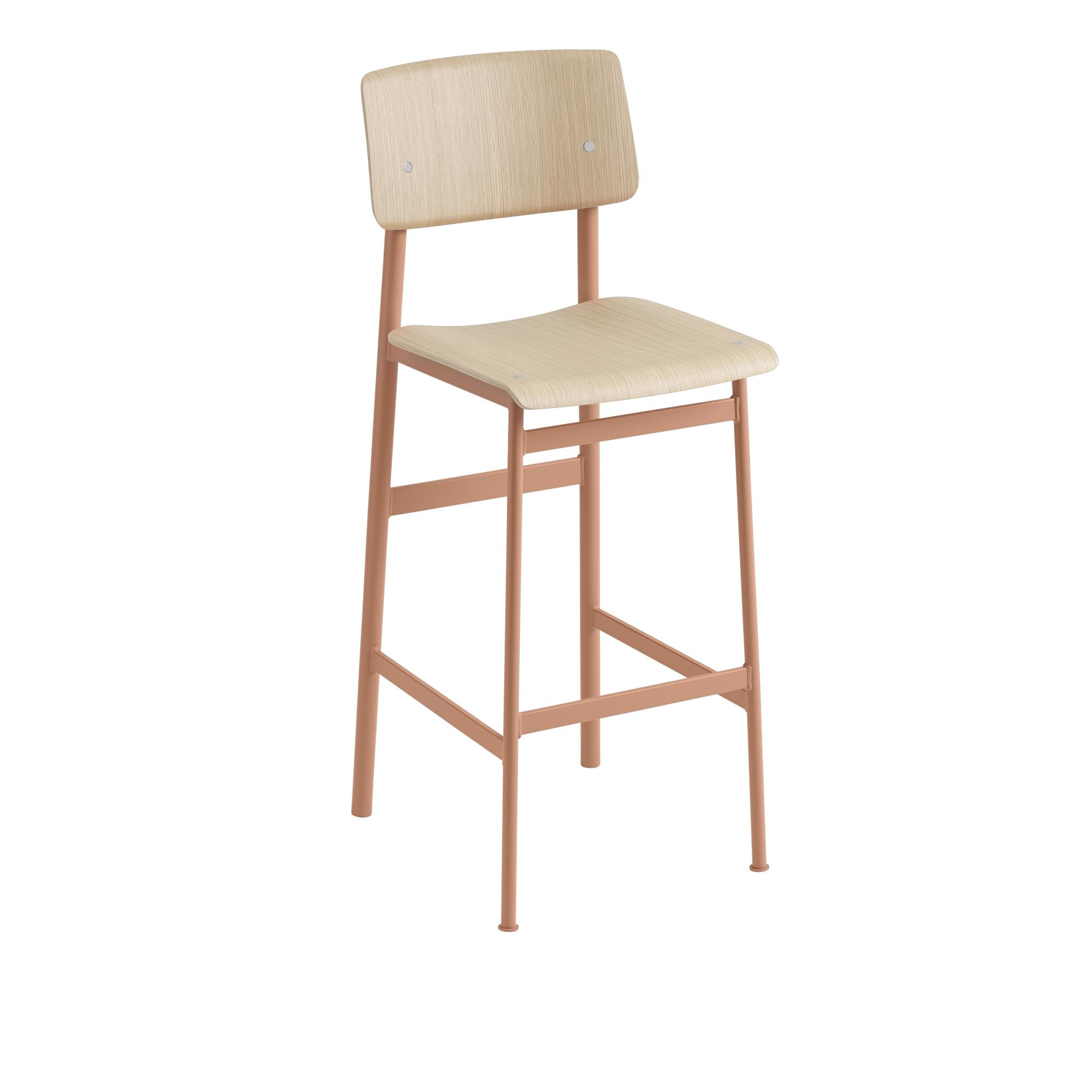 Muuto Loft Bar Stool Oak/Dusty Rose H108,5