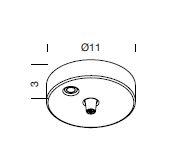 Ilti Luce Loftrosette Med 2 Huller 31x8x6 cm Sort